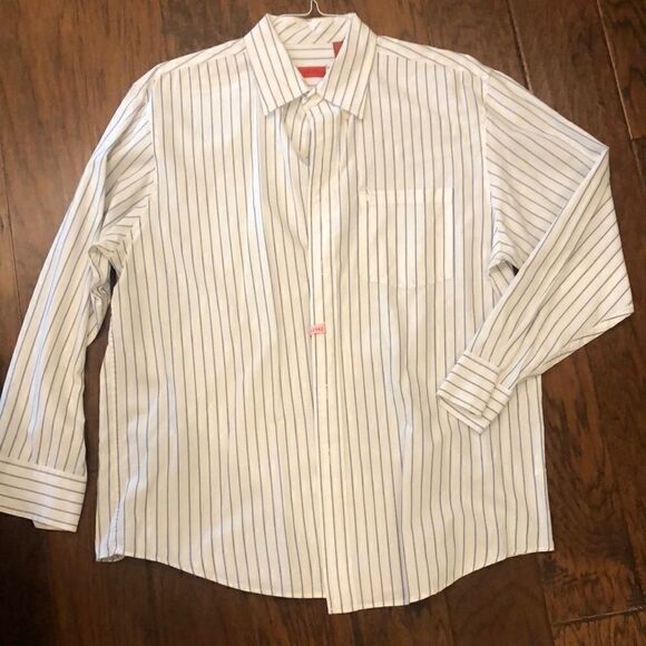 COPY - White and blue striped button down - Picture 1 of 3